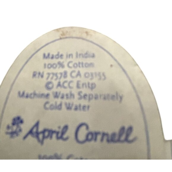 VTG April Cornell Floral Table Runner Plus 2 Place Mats W Navy Blue & Green Patt - Picture 9 of 16